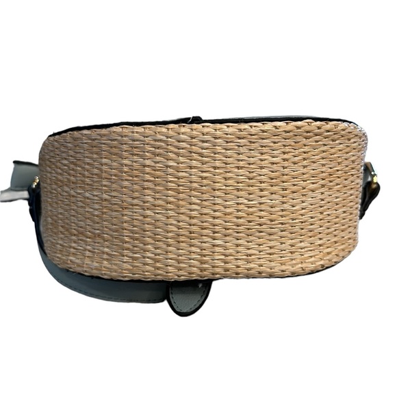 Izzy & Ali Small Natural Rattan and Light Blue Crossbody Bag OS - Picture 8 of 12